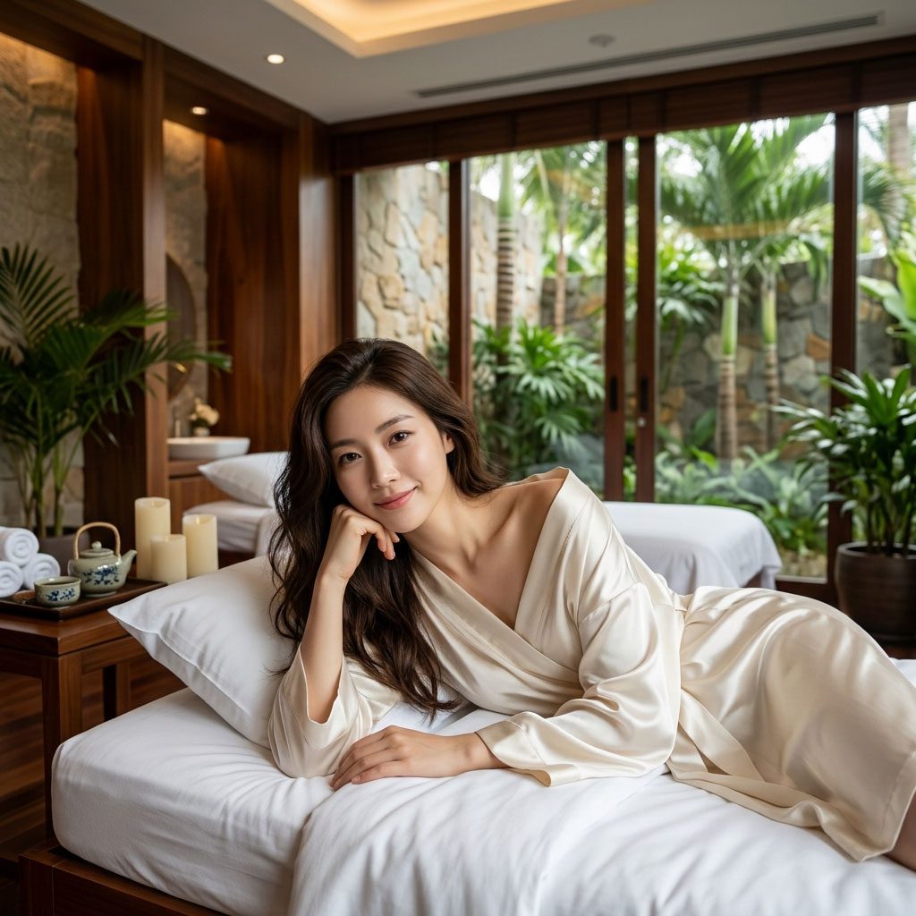 a beautiful korean celebrity style woman on a mass 1775812550202